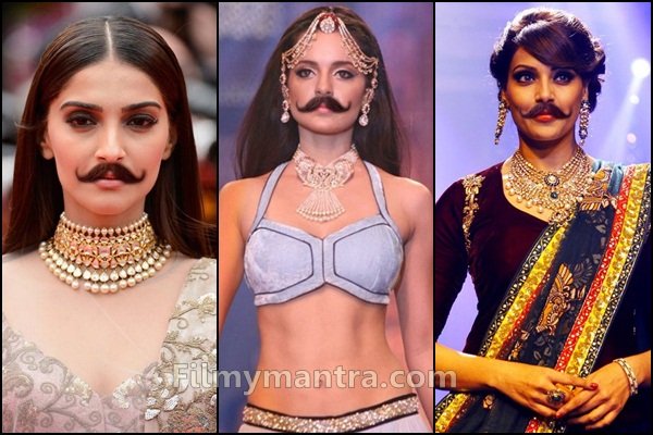 Bollywood Actresses with Mustaches