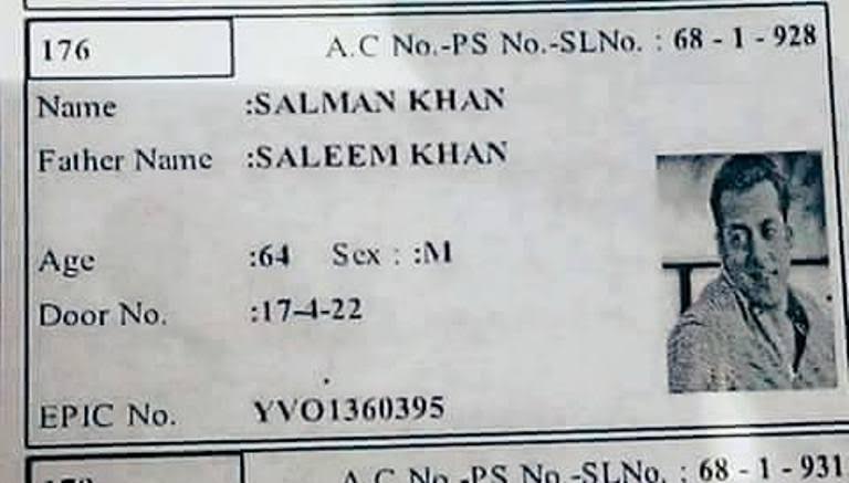 Salman Khan Voter Id
