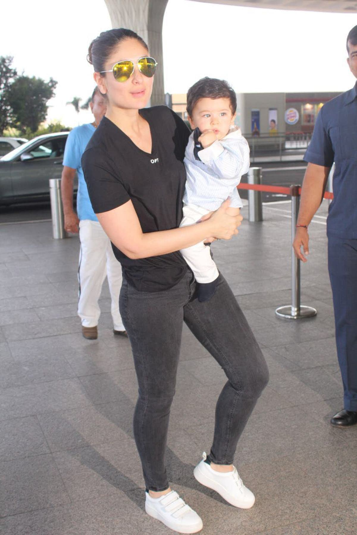 At the Airport With Mom Kareena Taimur Makes the Cameras Go Aww