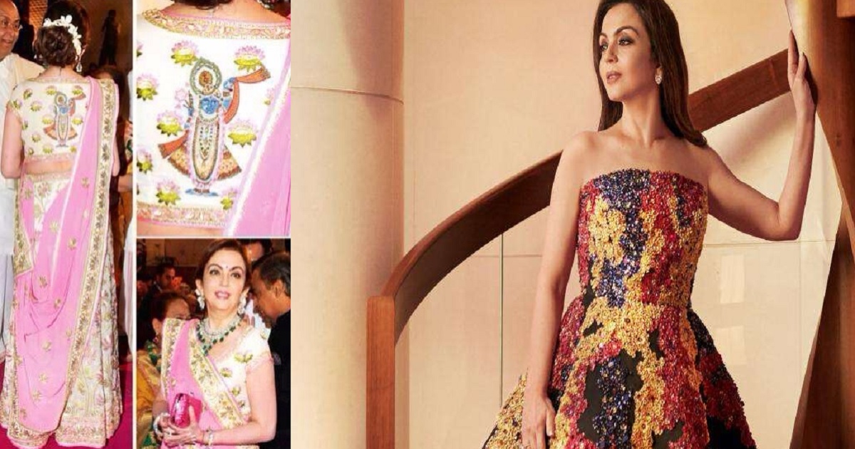 Nita Ambani wears a Sabyasachi tulle saree generously embellished with  gold-tone sequins and a plain black blo… | Saree styles, Indian designer  wear, Pretty outfits