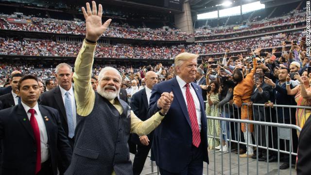 Image result for Modi and Trump in football stadiuim