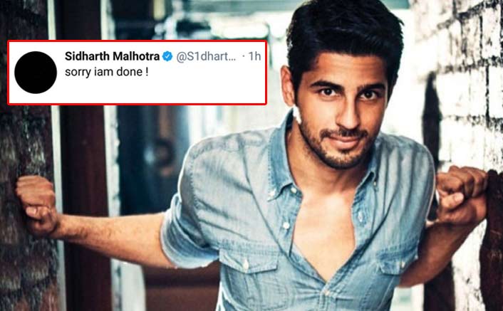 Image result for sidhrth malhotra twitter trend i am done