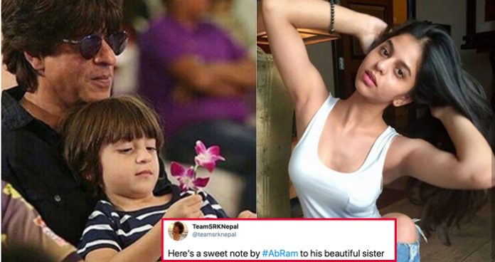 Suhana Khan Gets The Most Adorable Note From Abram – Filmymantra