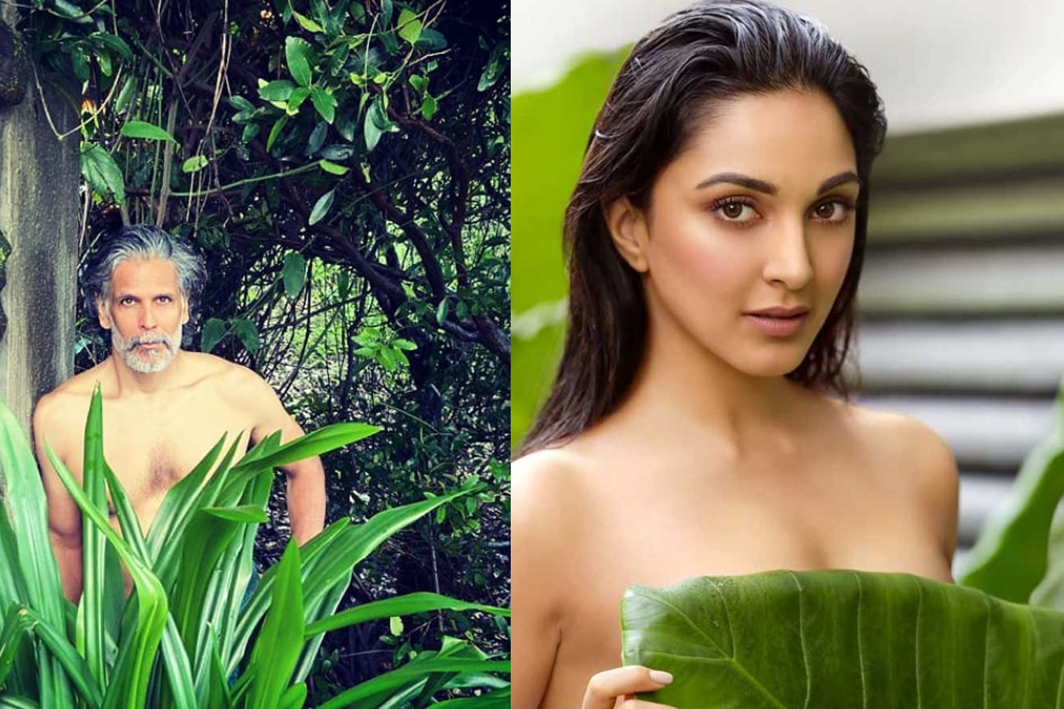 Milind Soman copies Kiara Advani! Goes bare-chested behind lush green plants