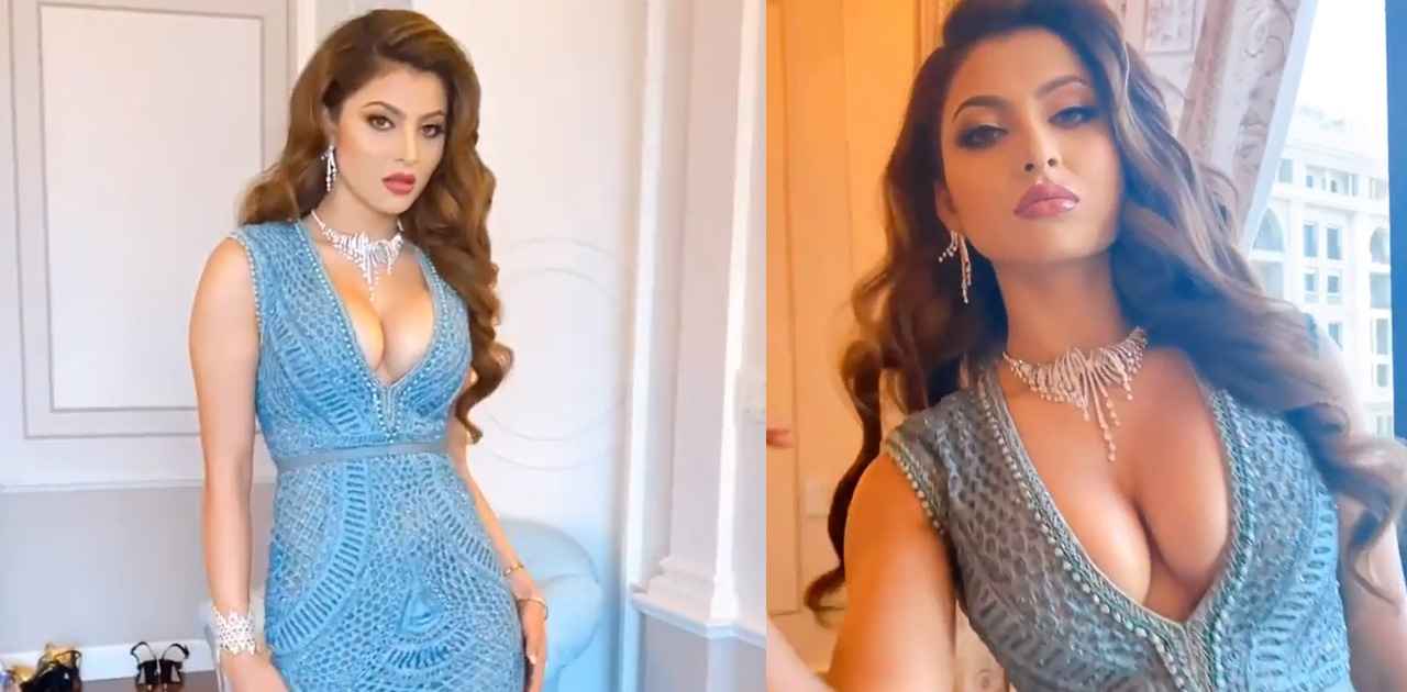 Urvashi Rautela's Electric blue dress video made her fans go amazed