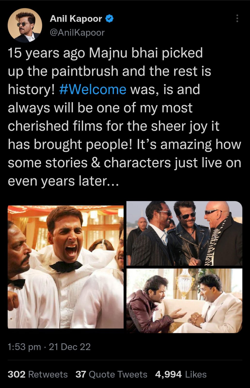 Anil Kapoor marks the 15 years of Majnu bhai