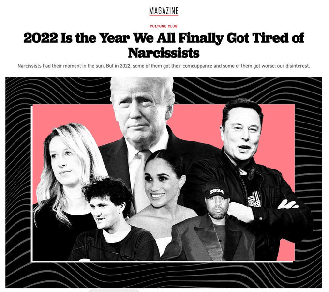 Elon musk, Donald trump, Kanye west and Meghan Markle are ‘narcissist’ says one magazine, trending in twitter
